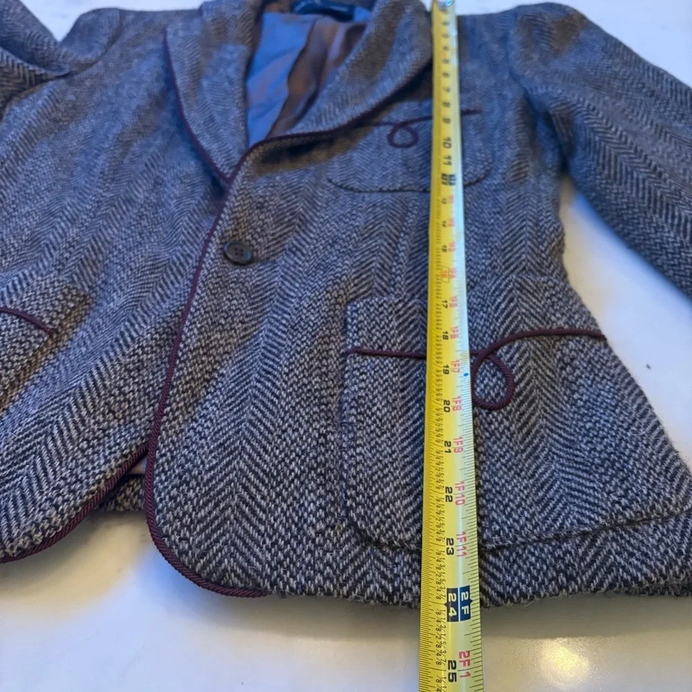 Vintage 70s 80s Ralph Lauren Wool Herringbone Blazer Equestrian Jacket Runway M - Picture 13 of 16